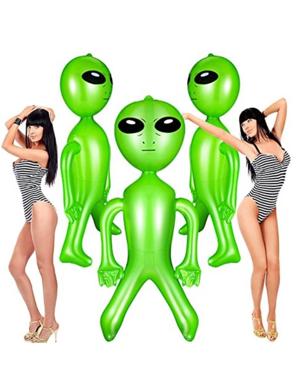 3 Pcs 63 Inch Inflatable Alien Blow up Green Alien for Party Decorations